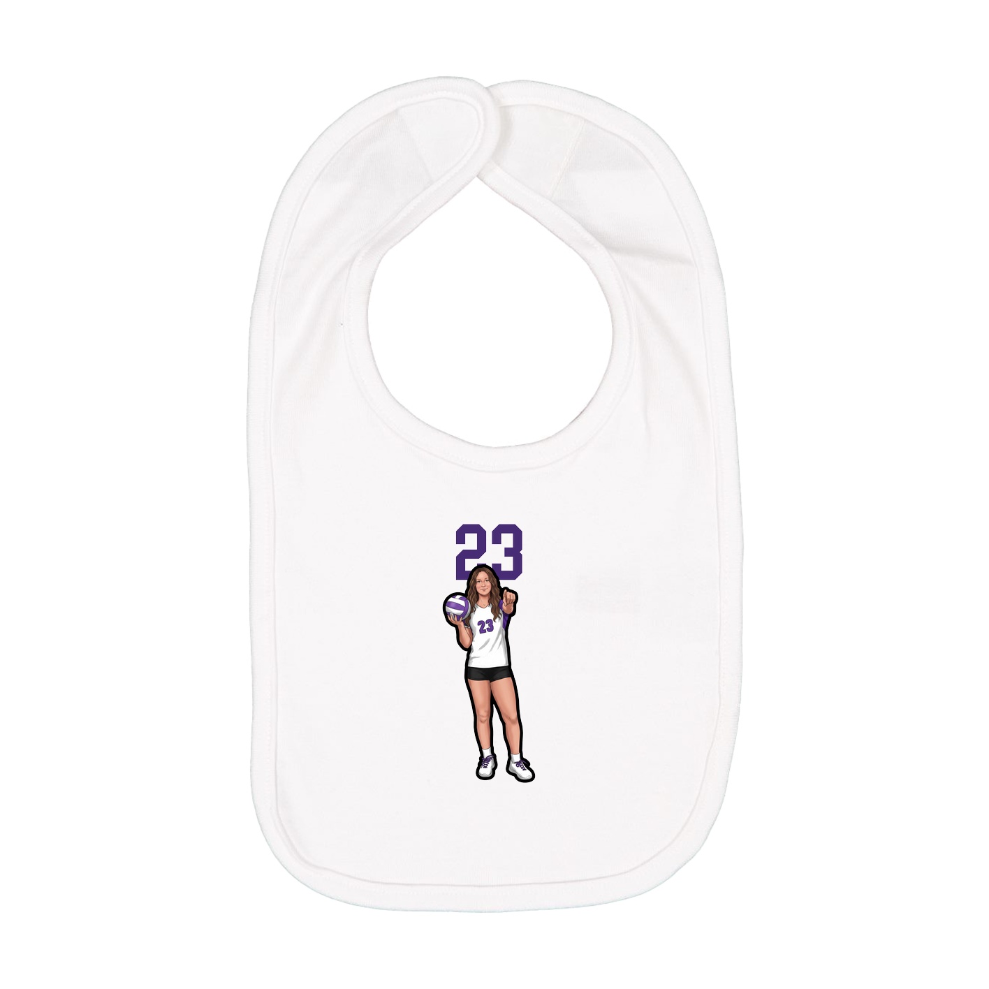 Infant Bib — Number Top in White