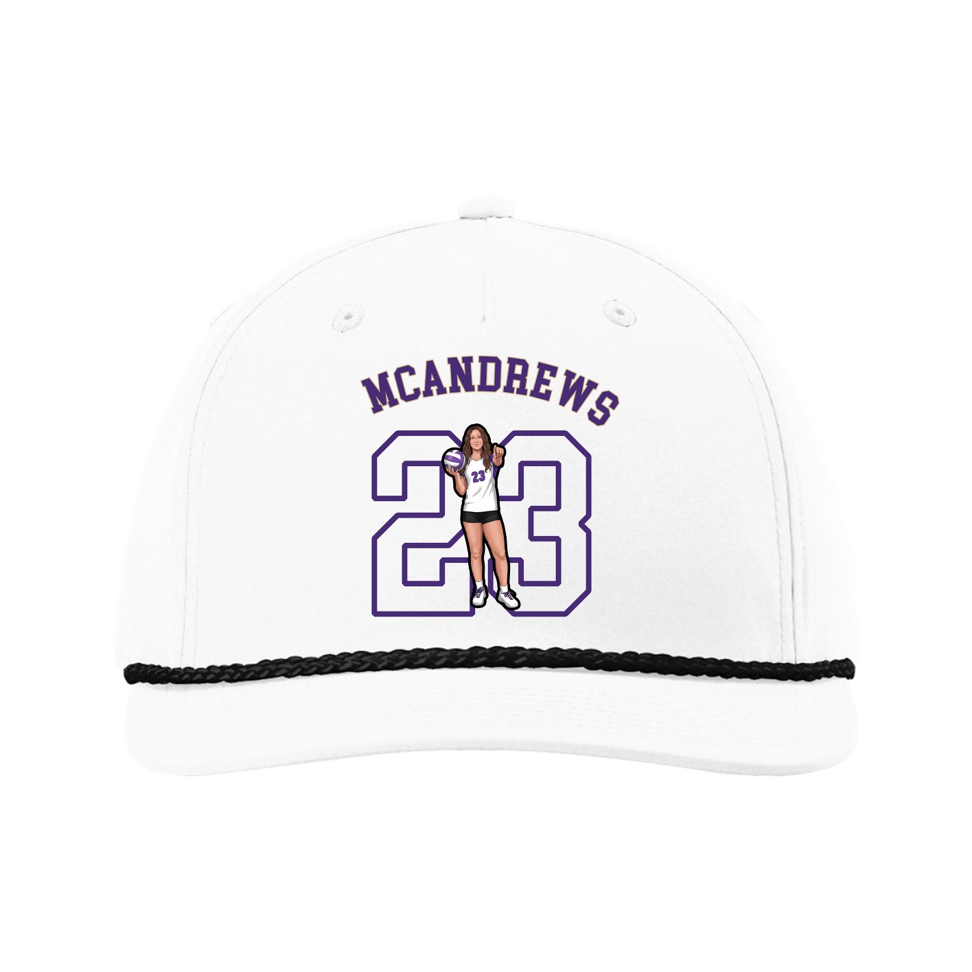 Five-Panel Classic Rope Cap — Shirsey Arch in White