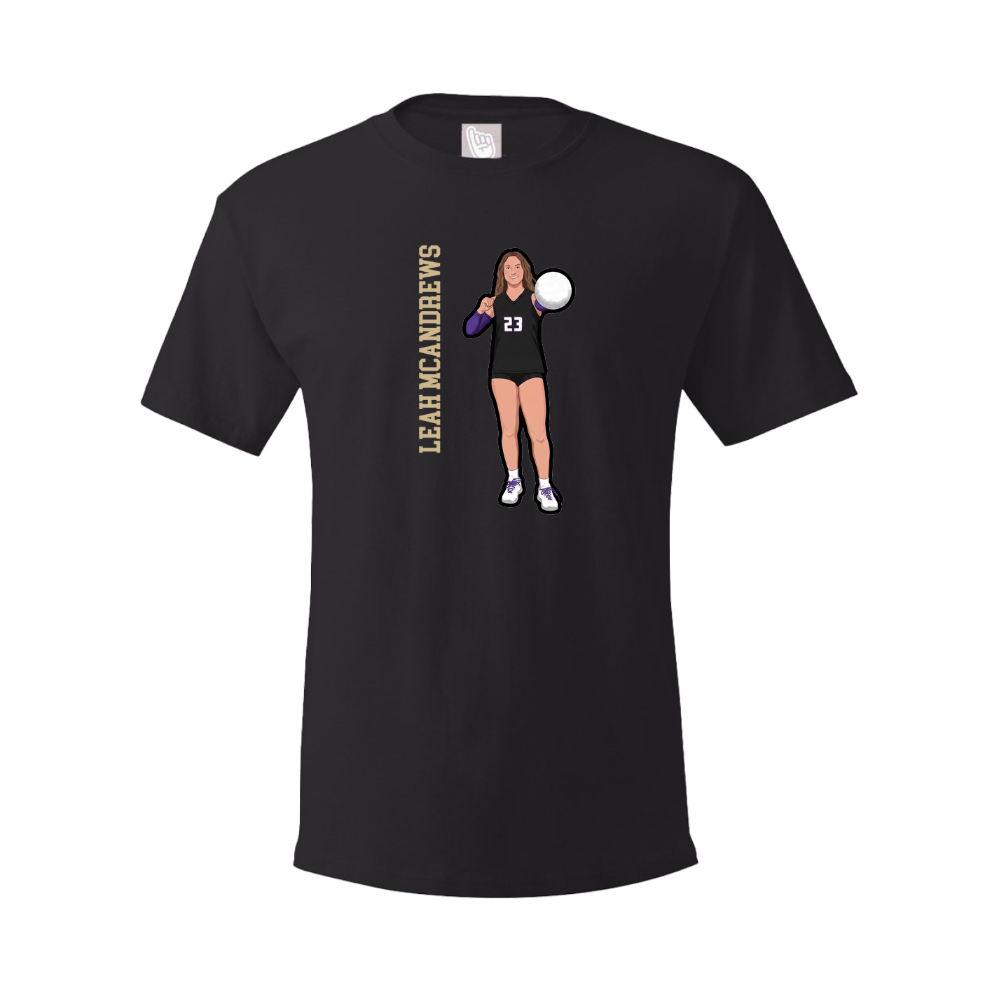 Youth Tee — Name Vertical in Black