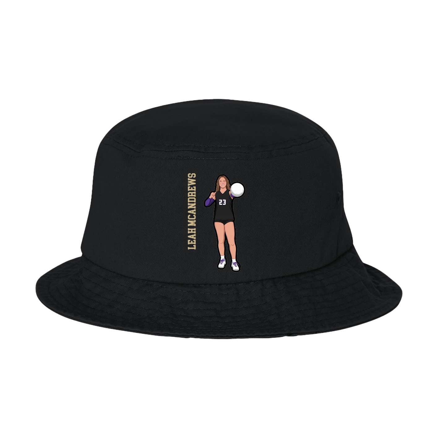Bucket Cap — Name Vertical in Black