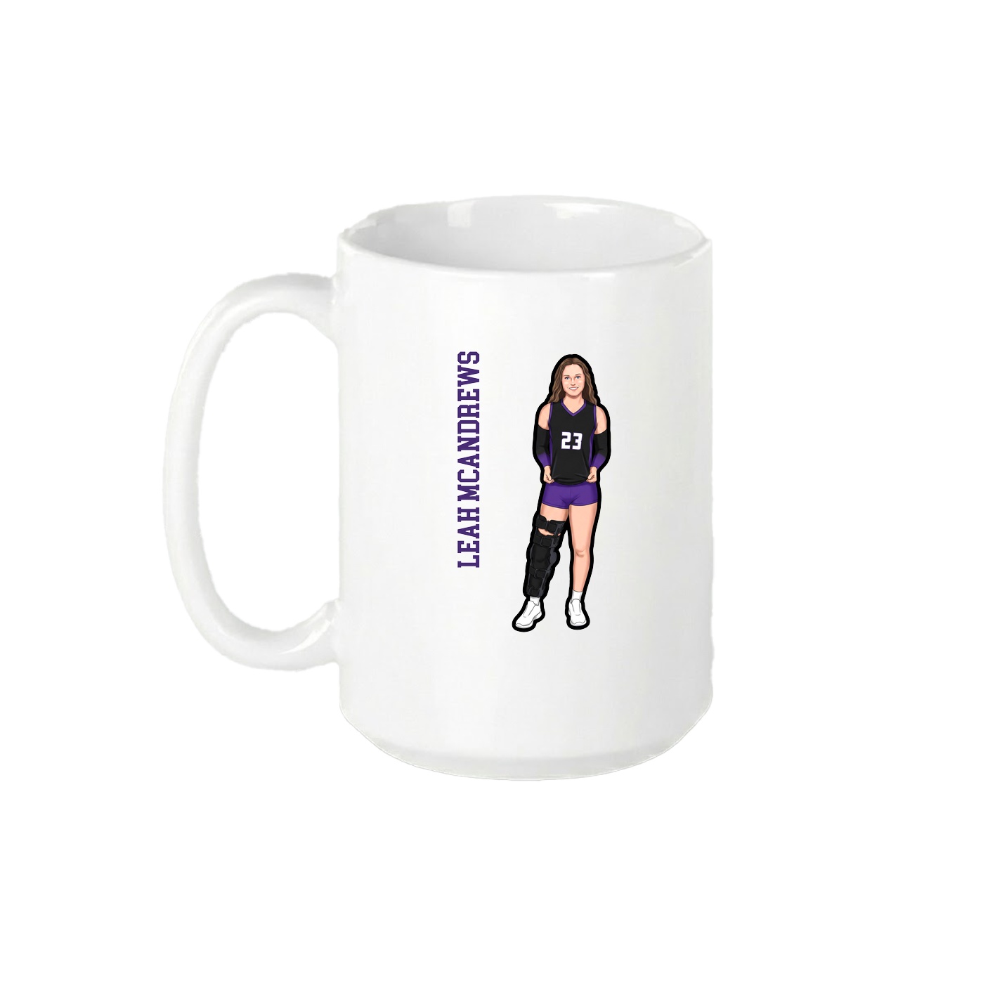 15oz Coffee Mug — Name Vertical in White