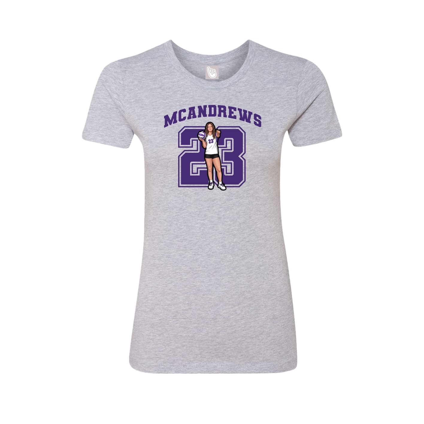 Fitted Women's Tee — Number in Grey