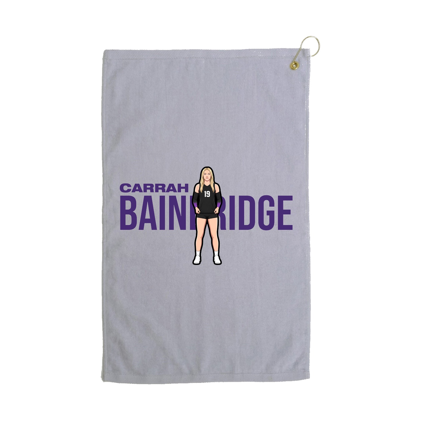 Golf Towel — Player Name in Grey