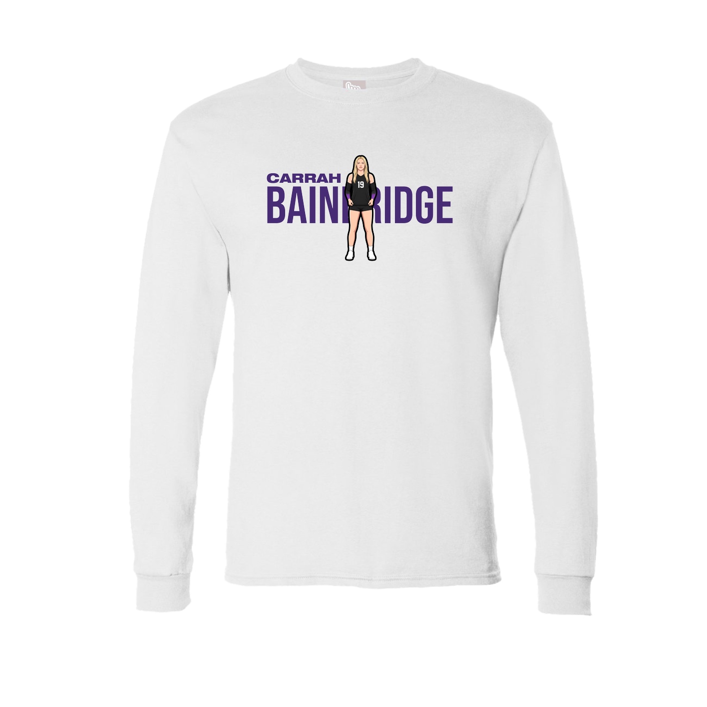 Long Sleeve Tee — Player Name in White