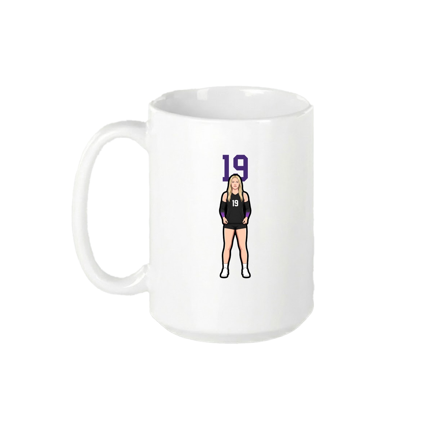 15oz Coffee Mug — Number Top in White