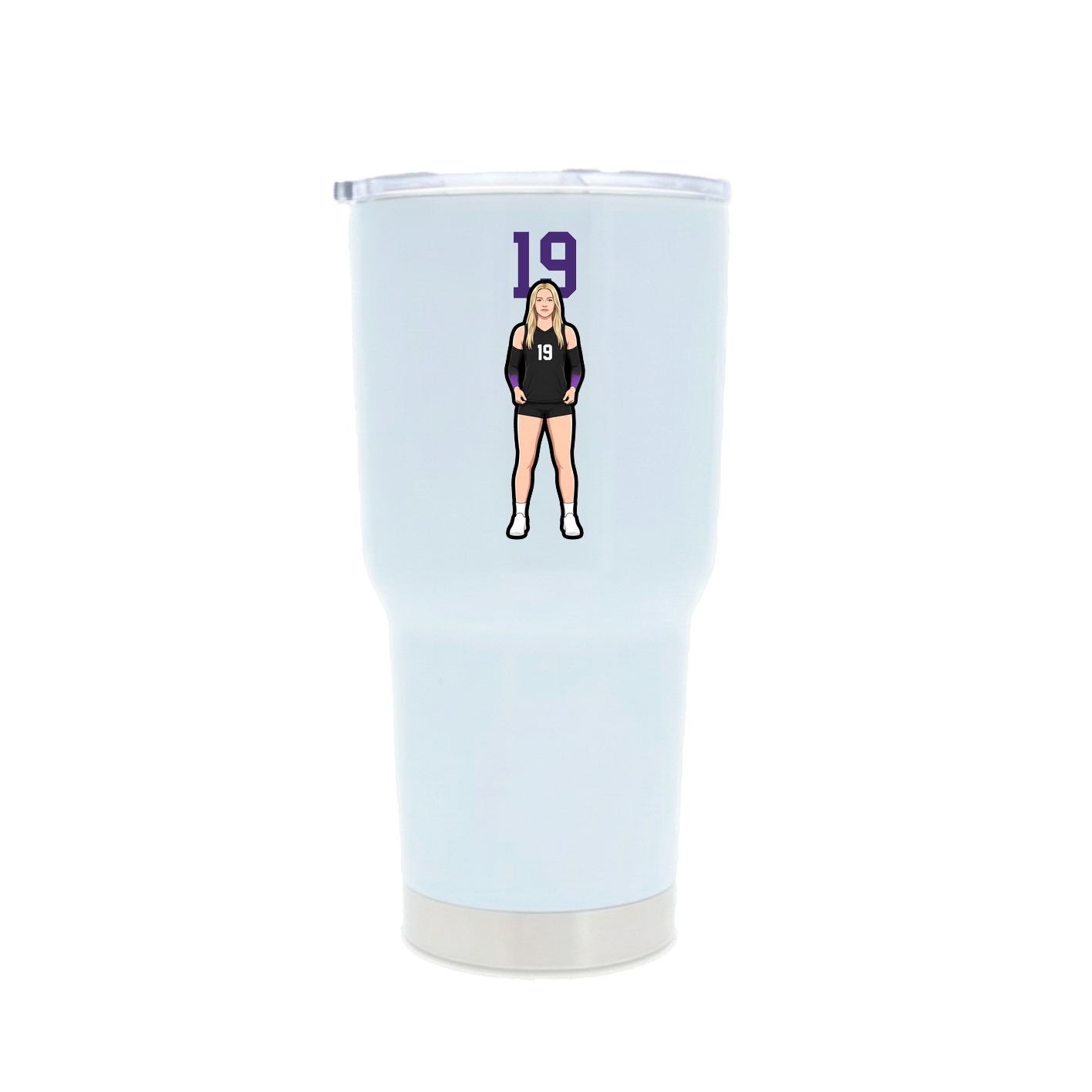 30oz Stainless Steel Tumbler — Number Top in White