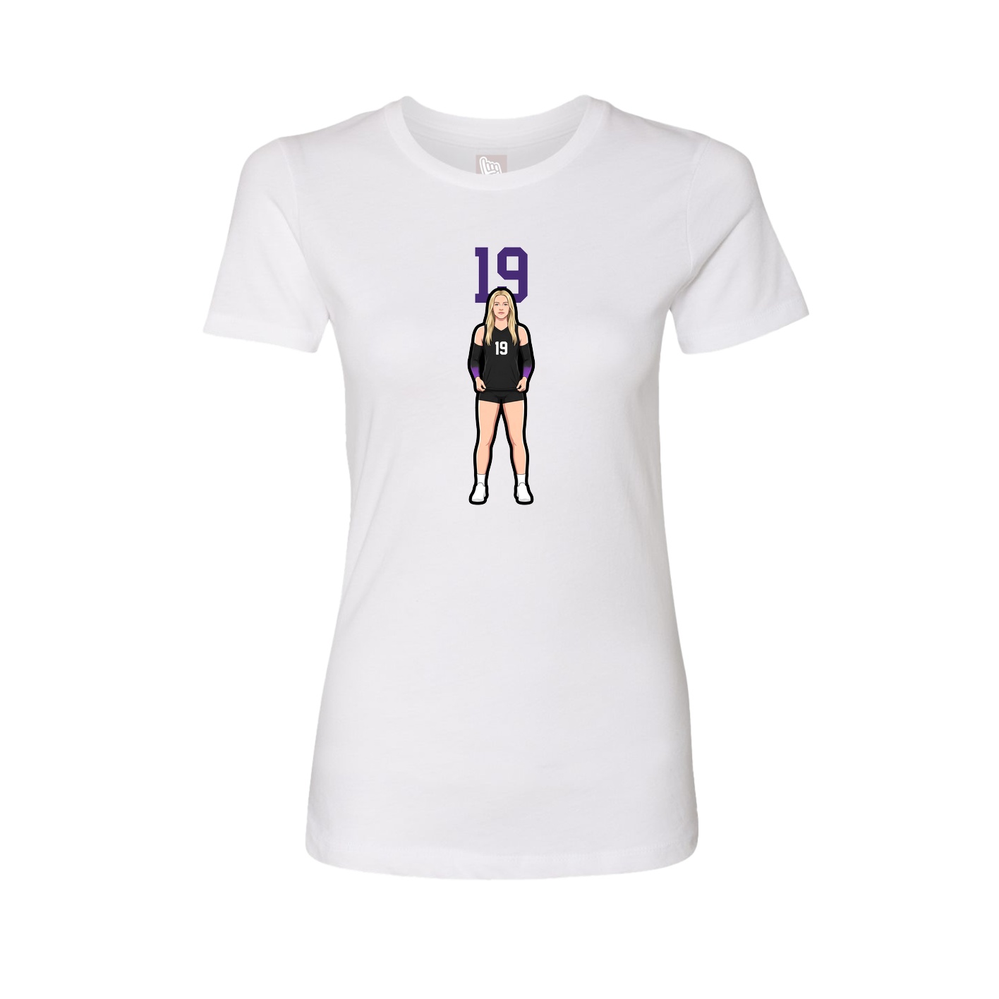 Fitted Women's Tee — Number Top in White