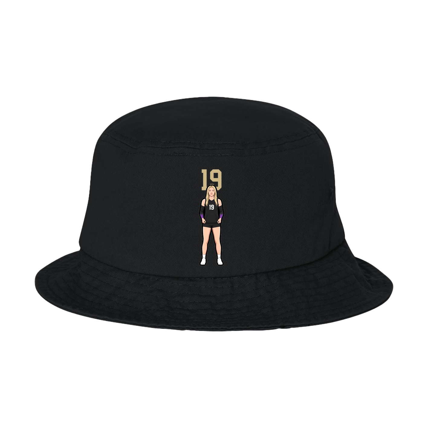 Bucket Cap — Number Top in Black