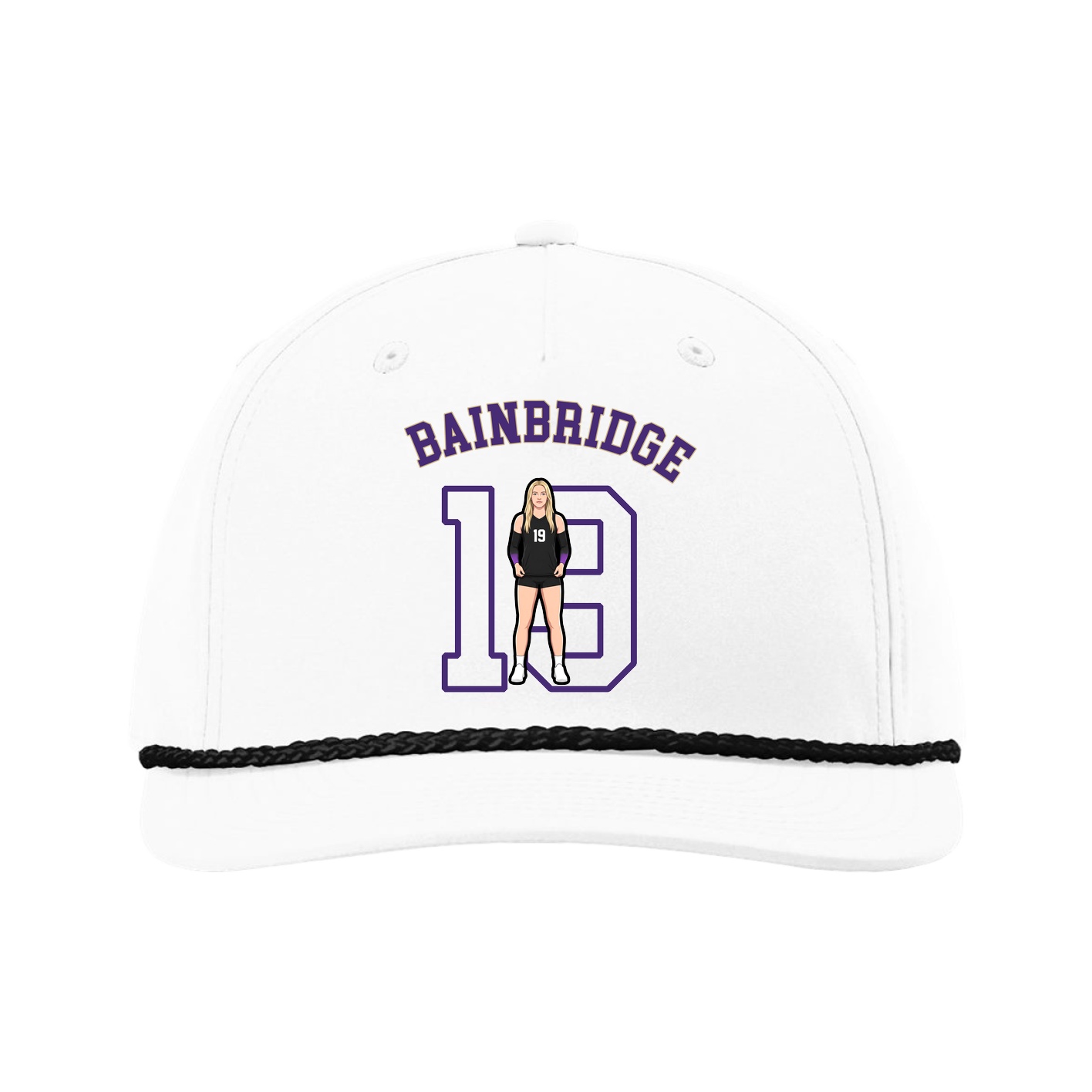 Five-Panel Classic Rope Cap — Shirsey Arch in White