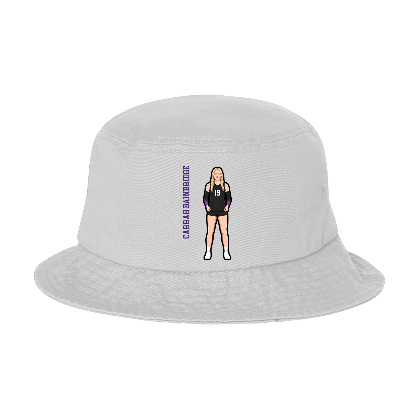 Bucket Cap — Name Vertical in White