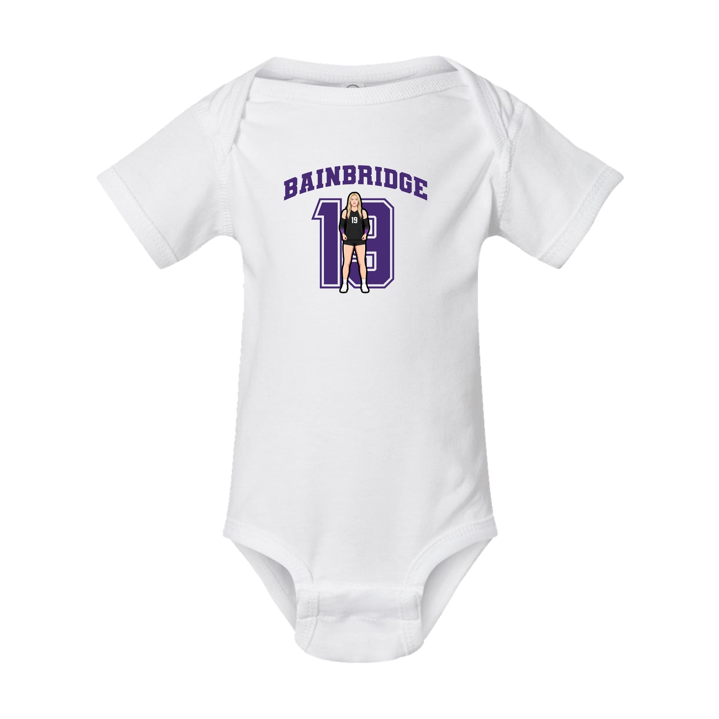 Baby Onesie — Number in White