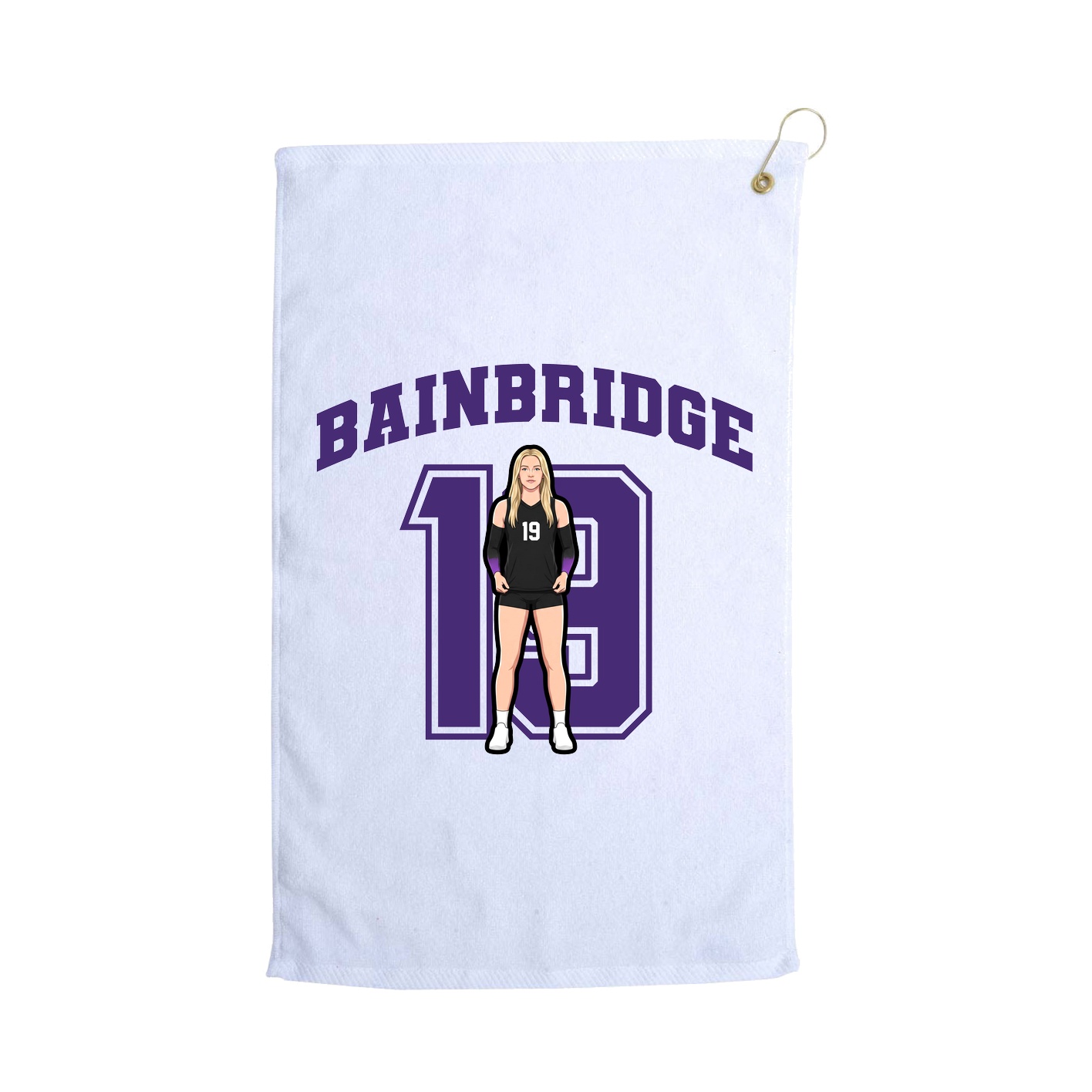Golf Towel — Number in White