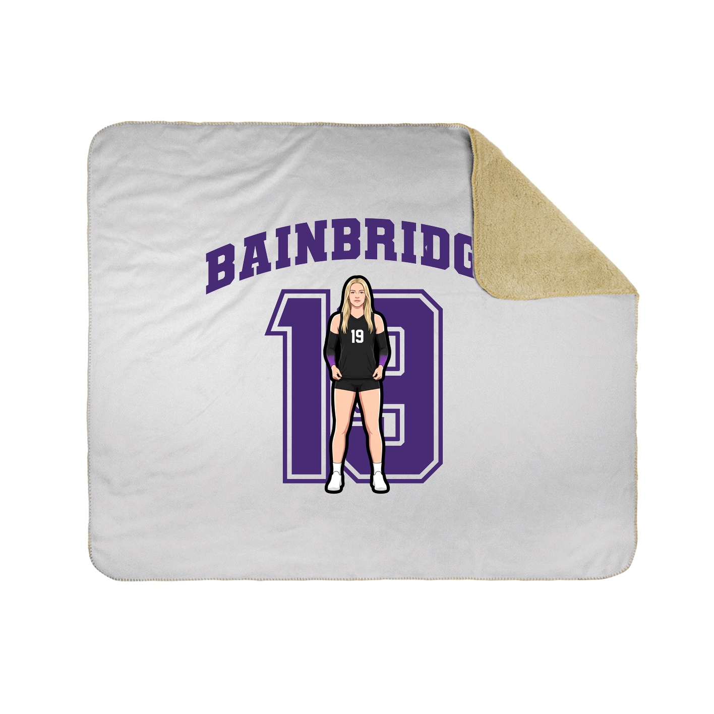 Throw Blanket — Number in White