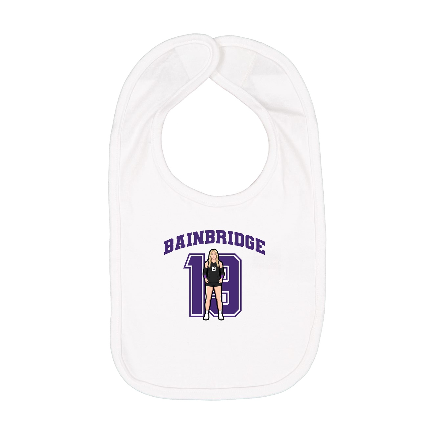 Infant Bib — Number in White
