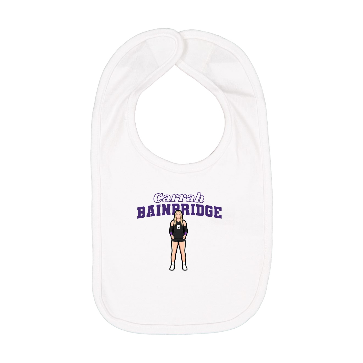 Infant Bib — Name Arch in White