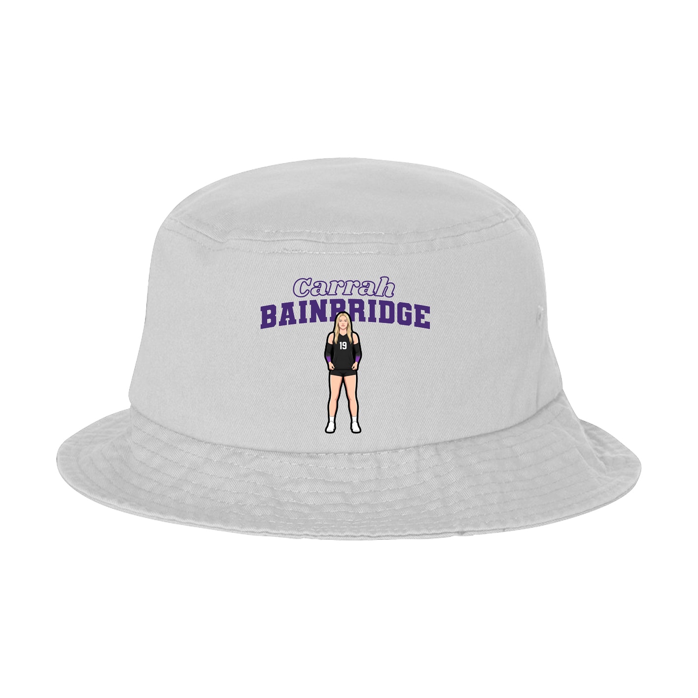 Bucket Cap — Name Arch in White