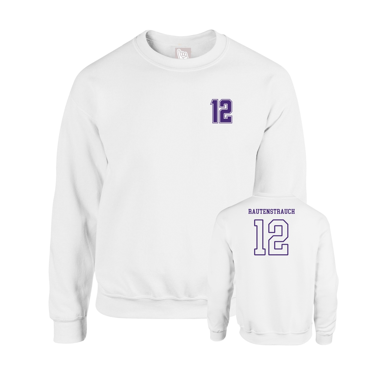 Fleece Crew — Chest Back in White