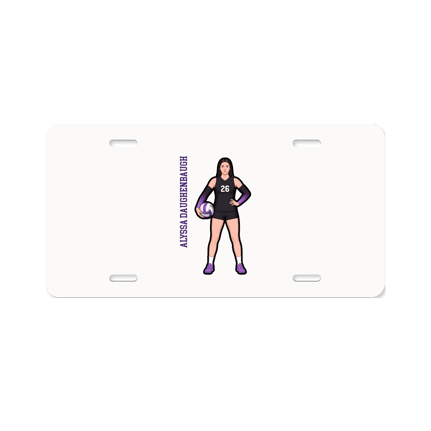 License Plate — Name Vertical in Classic