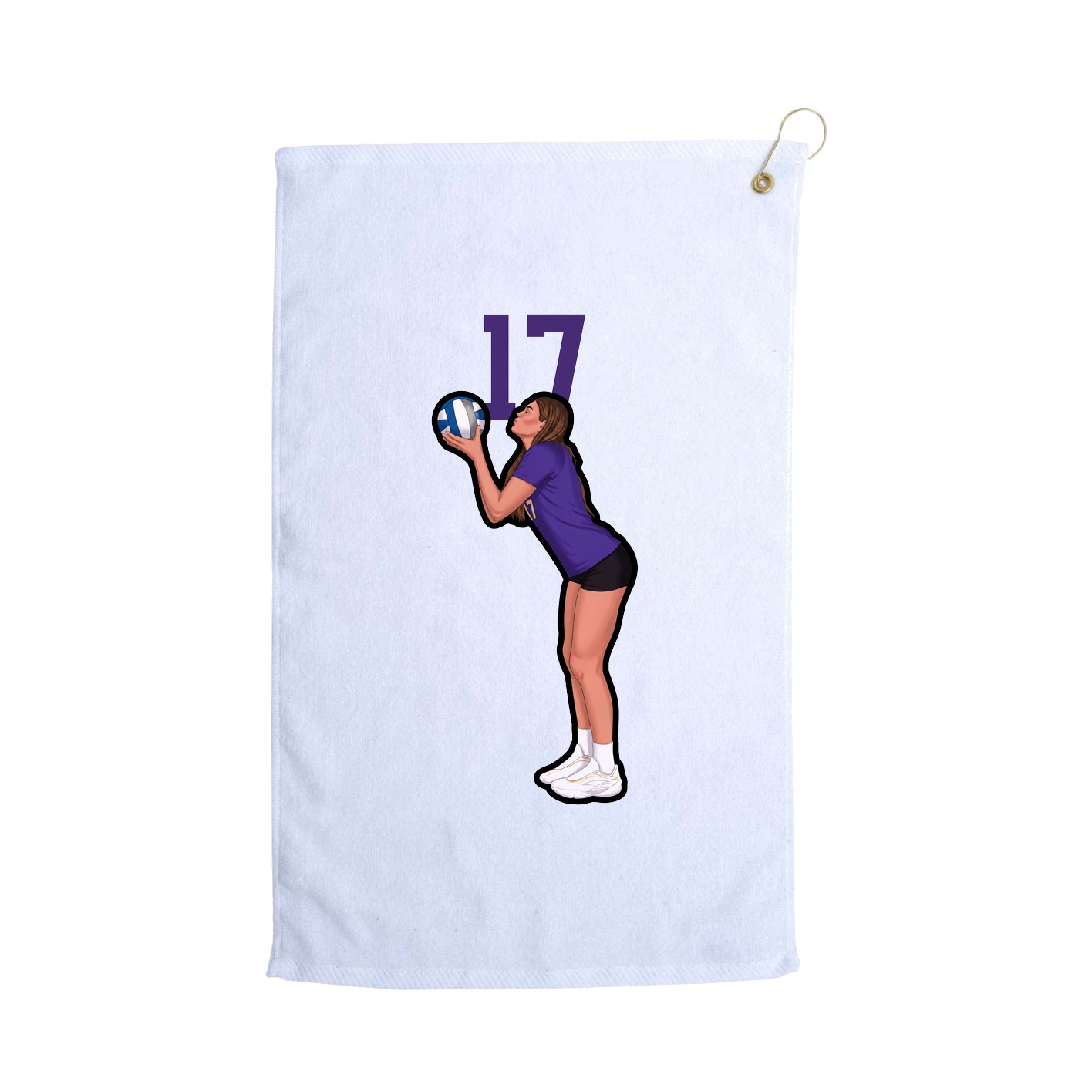 Golf Towel — Number Top in White