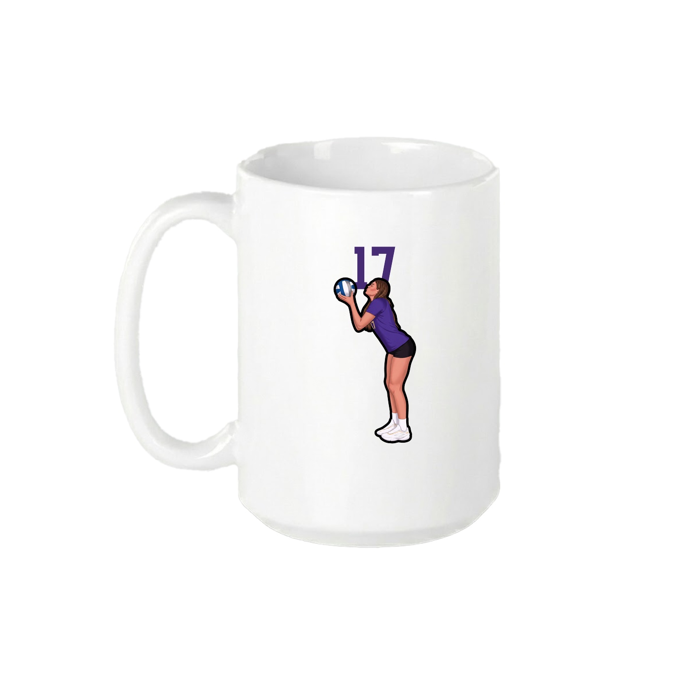 15oz Coffee Mug — Number Top in White