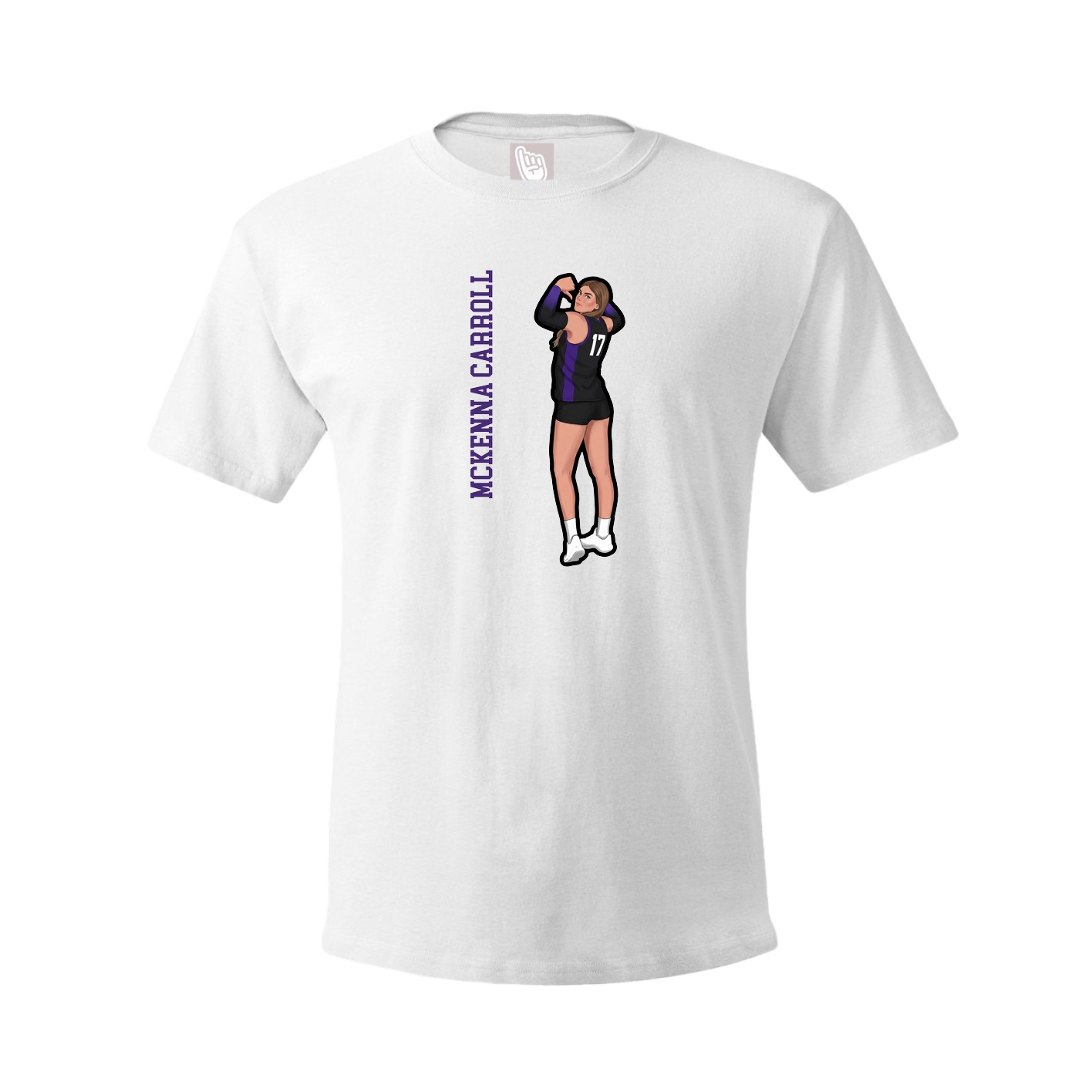 Youth Tee — Name Vertical in White