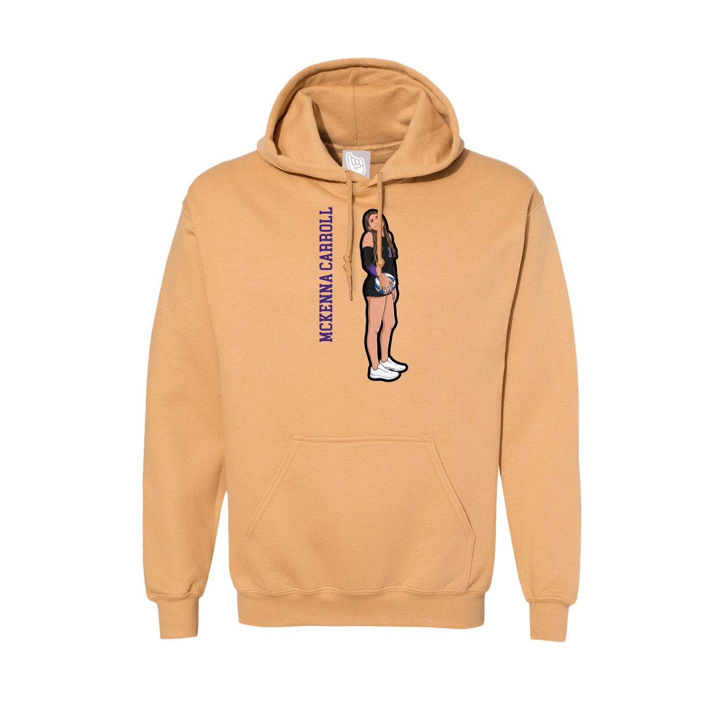 Hoodie — Name Vertical in Vegas Gold