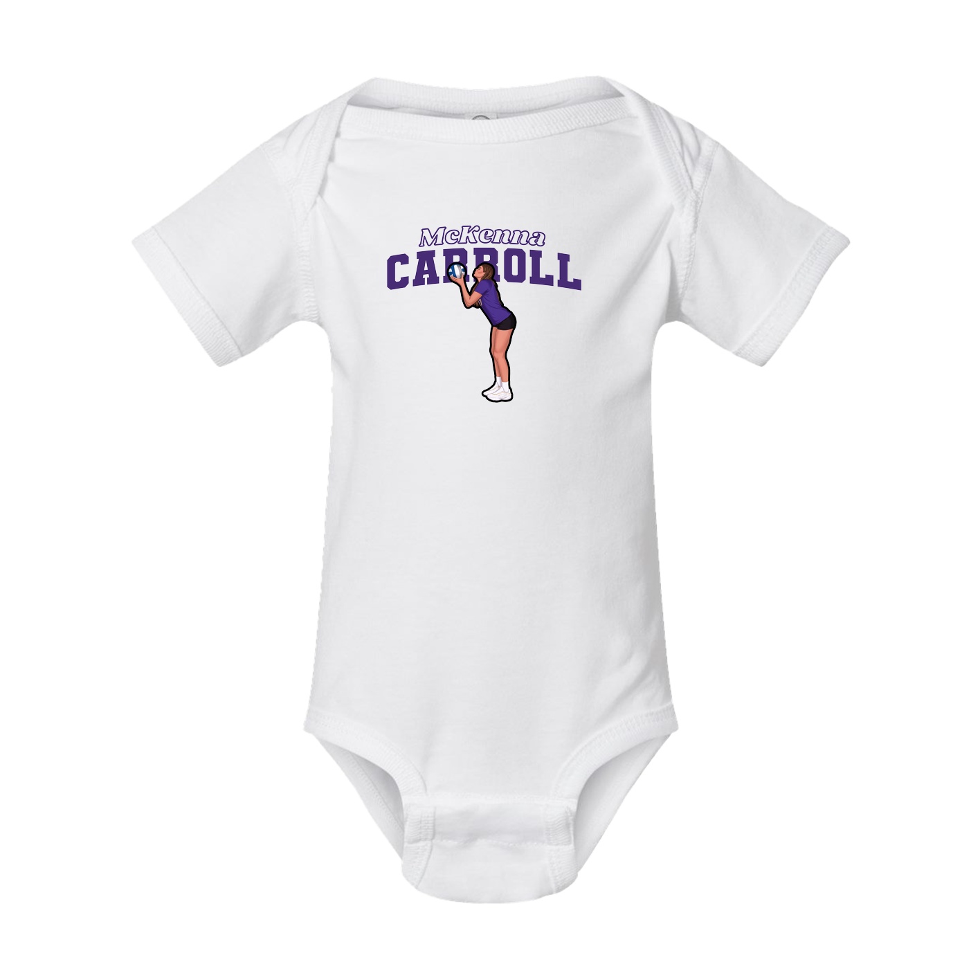 Baby Onesie — Name Arch in White