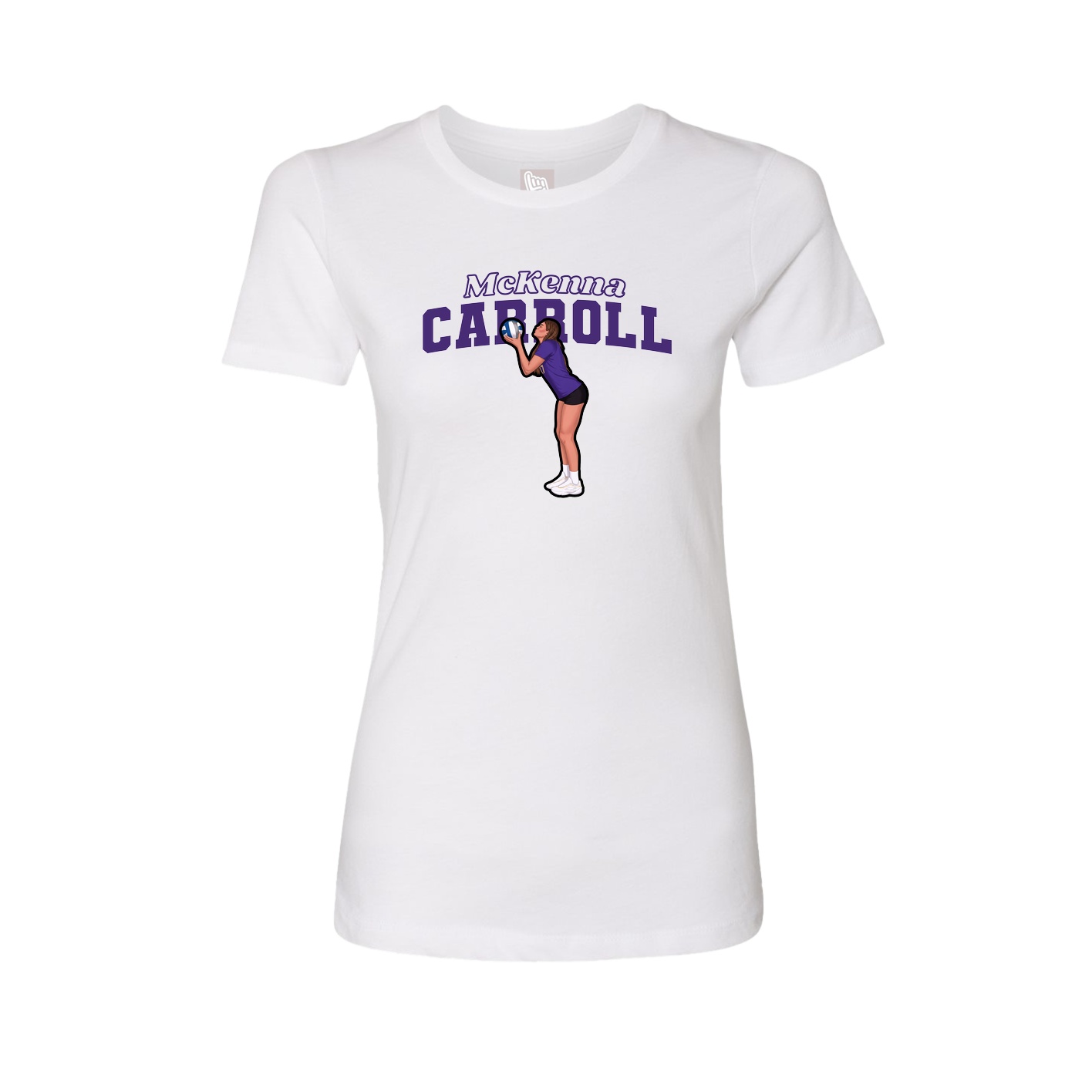 Fitted Women's Tee — Name Arch in White