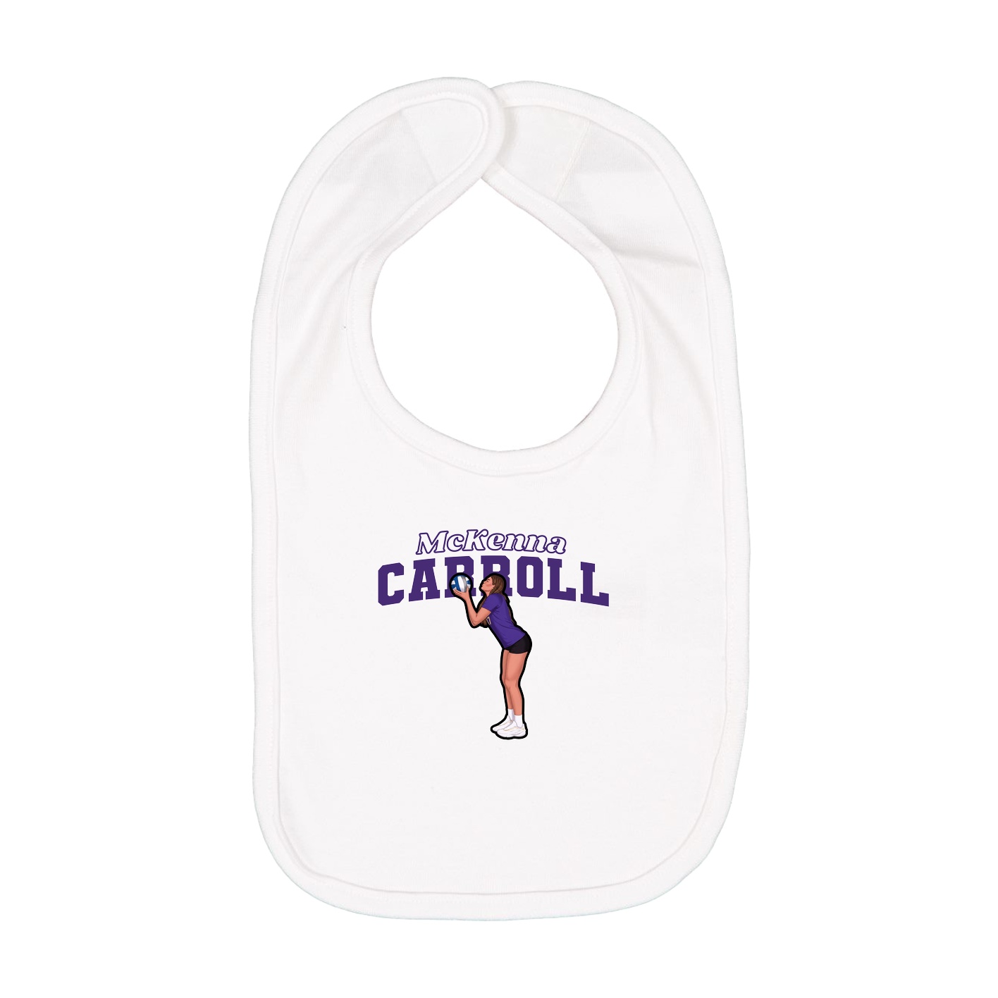 Infant Bib — Name Arch in White