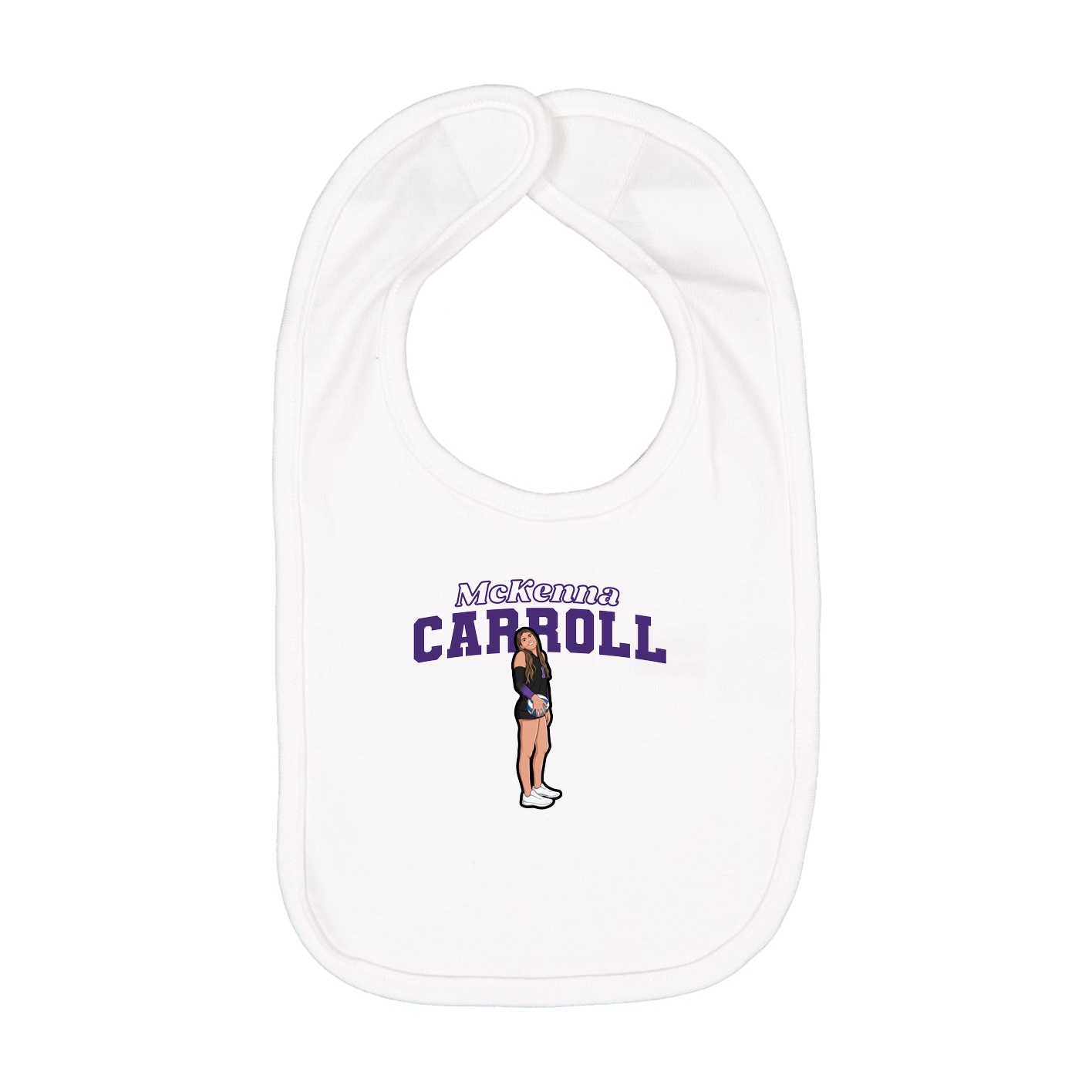Infant Bib — Name Arch in White