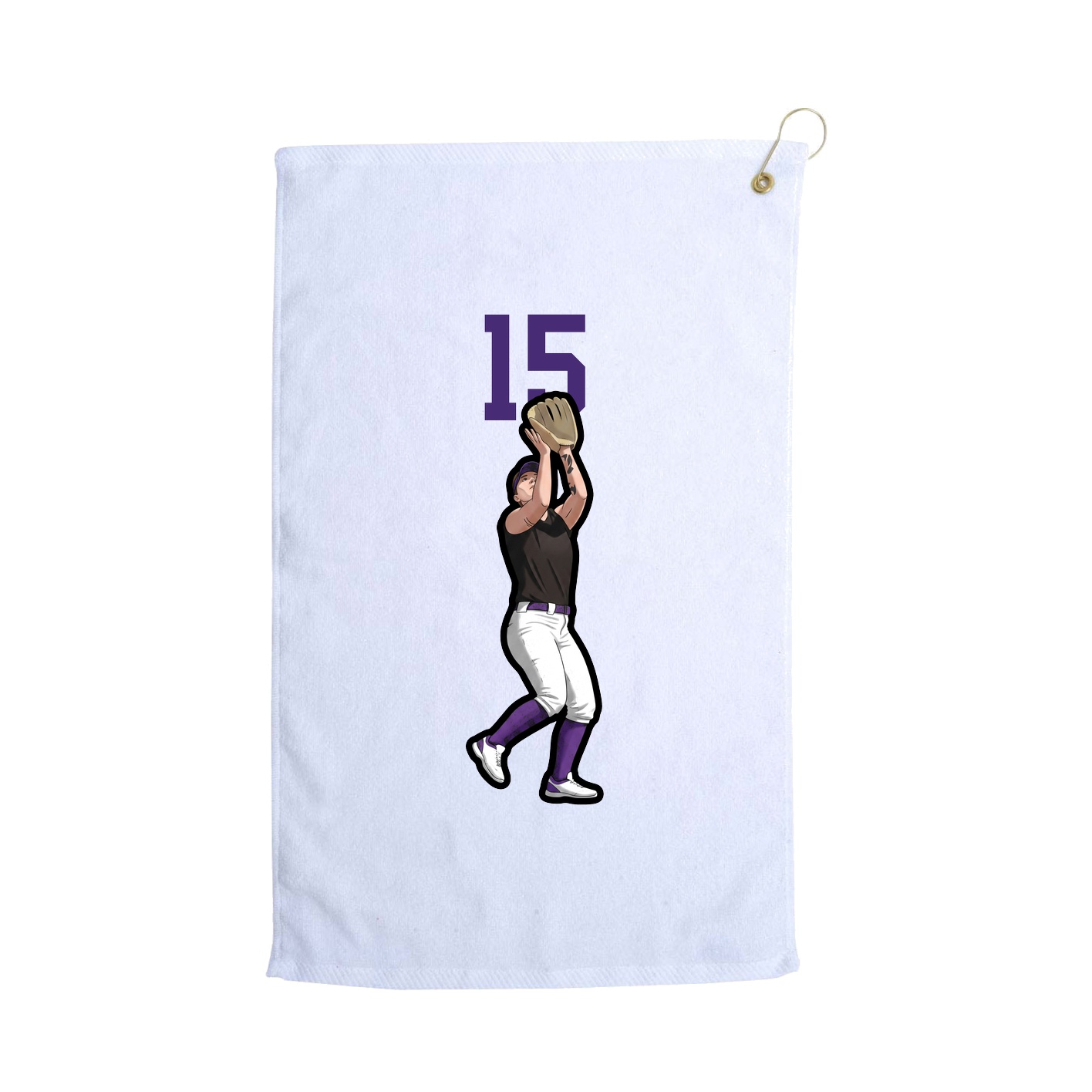 Golf Towel — Number Top in White
