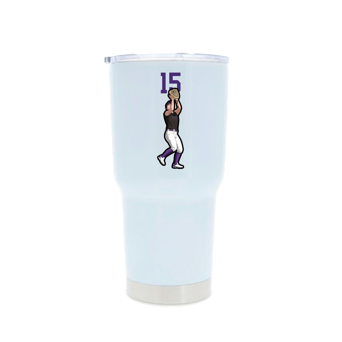 30oz Stainless Steel Tumbler — Number Top in White