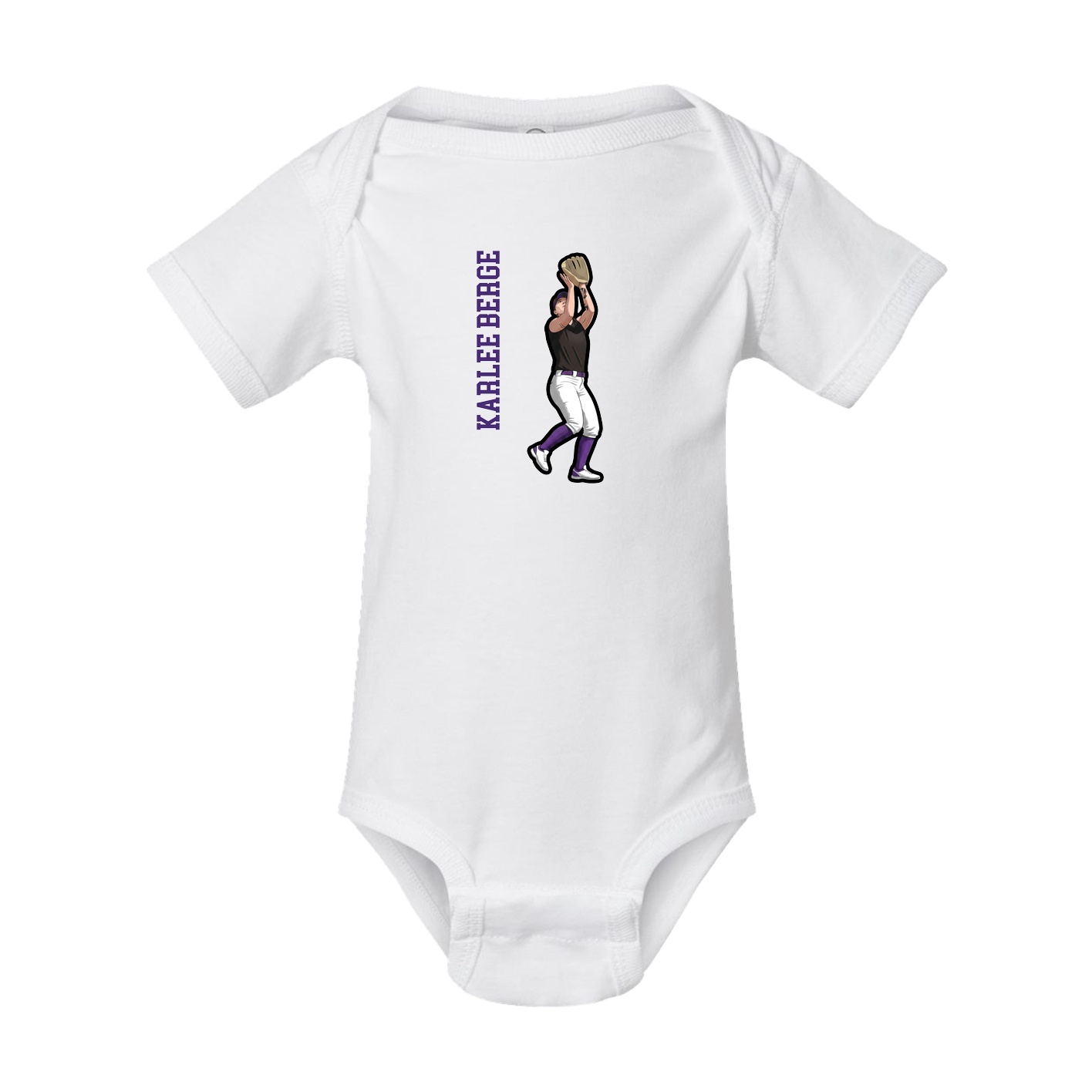Baby Onesie — Name Vertical in White