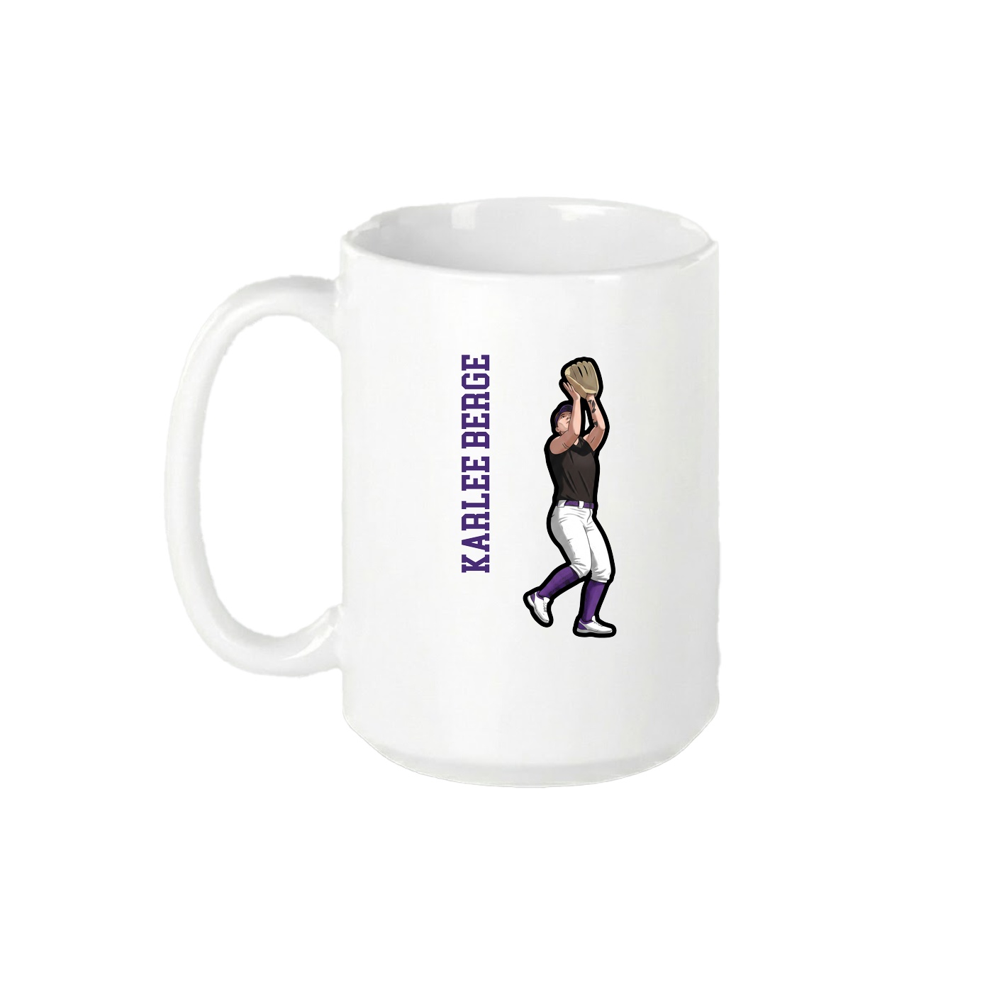 15oz Coffee Mug — Name Vertical in White