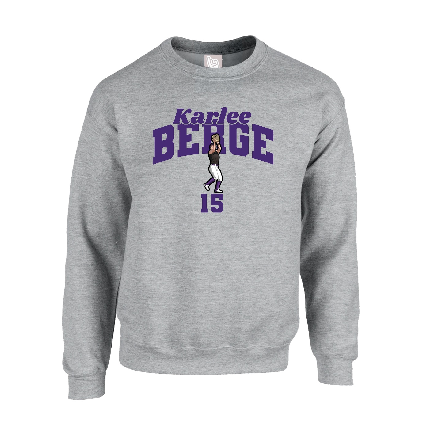 Fleece Crew — Signature Arch in Grey