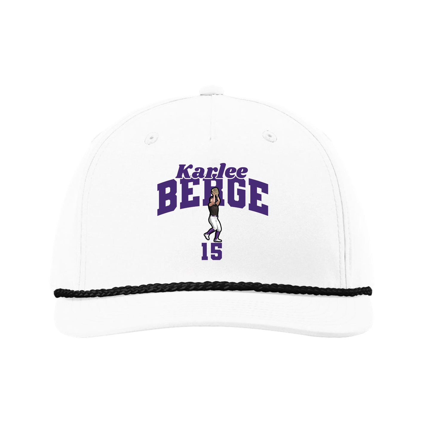 Five-Panel Classic Rope Cap — Signature Arch in White