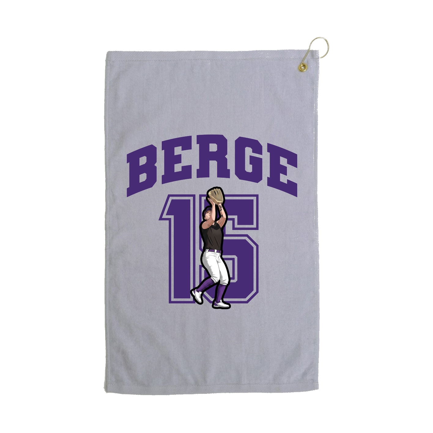 Golf Towel — Number in Grey