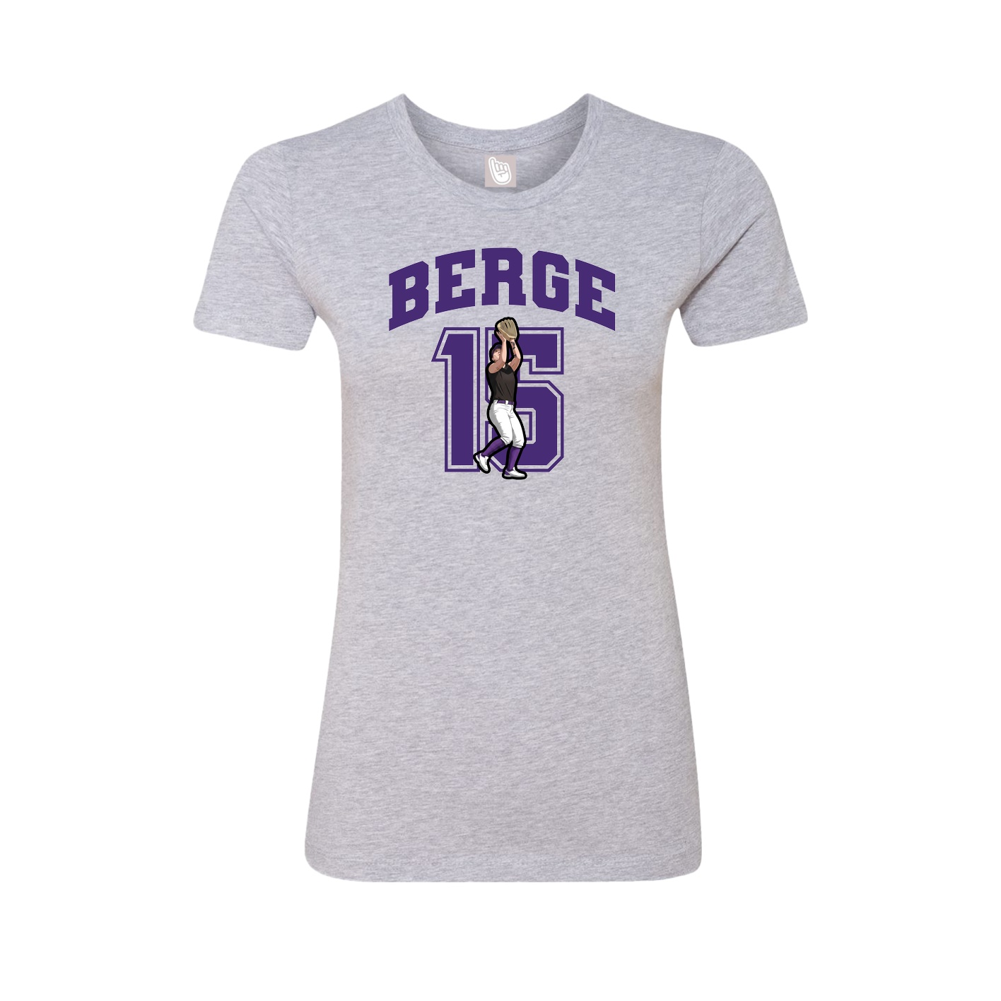 Fitted Women's Tee — Number in Grey