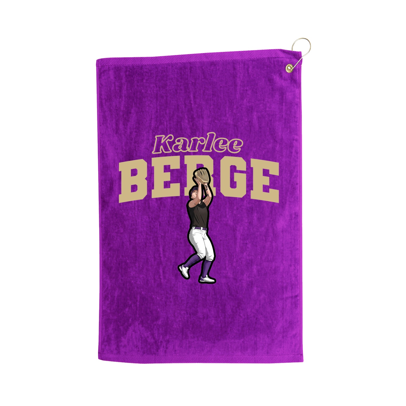Golf Towel — Name Arch in Purple