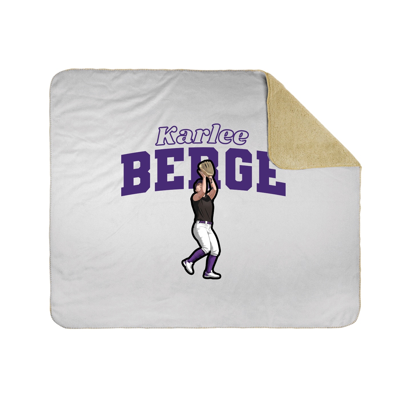 Throw Blanket — Name Arch in White