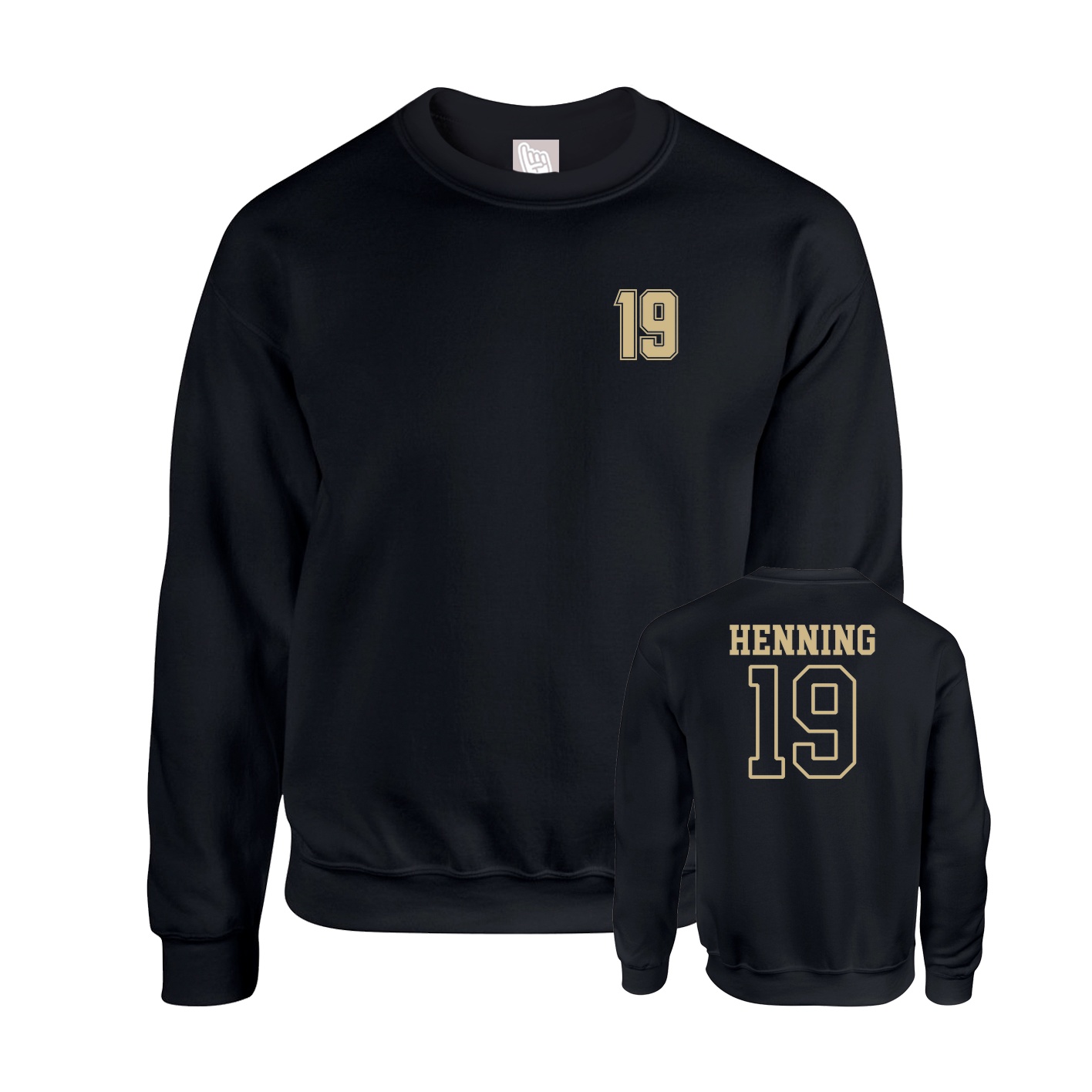 Fleece Crew — Chest Back in Black