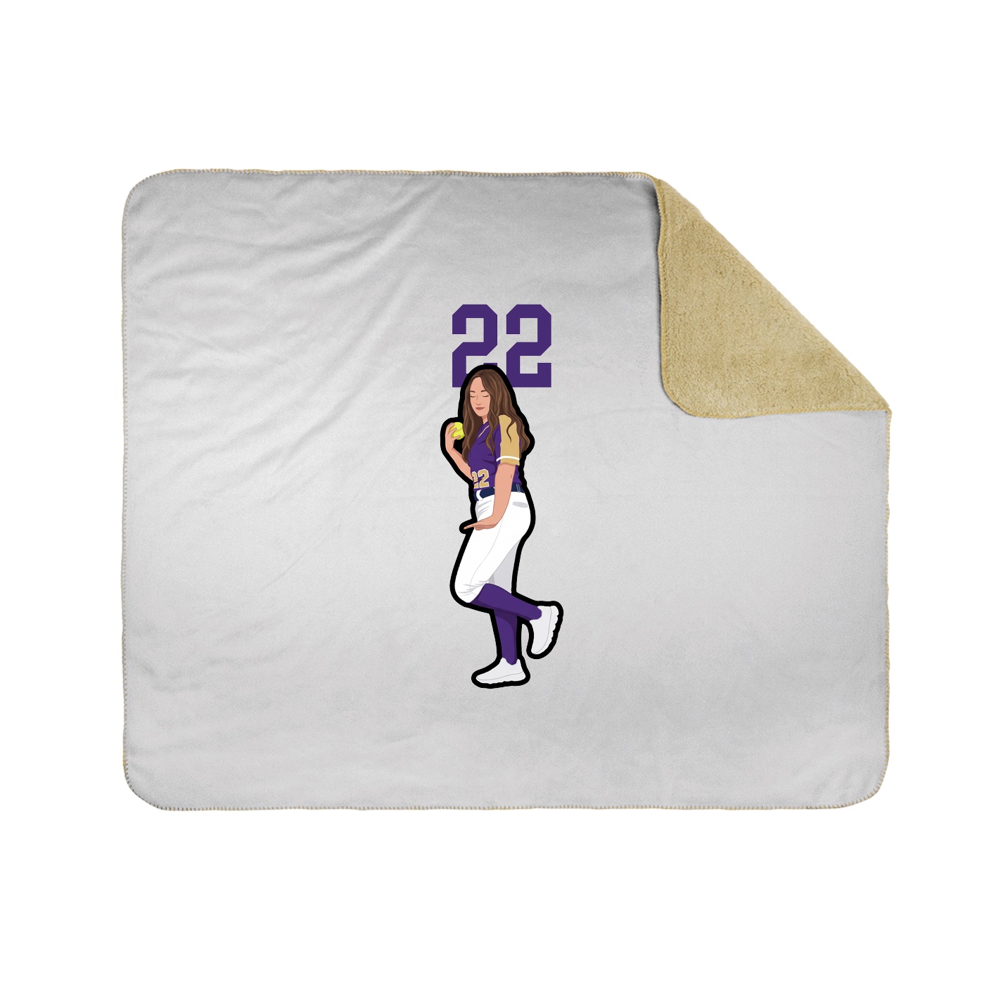 Throw Blanket — Number Top in White