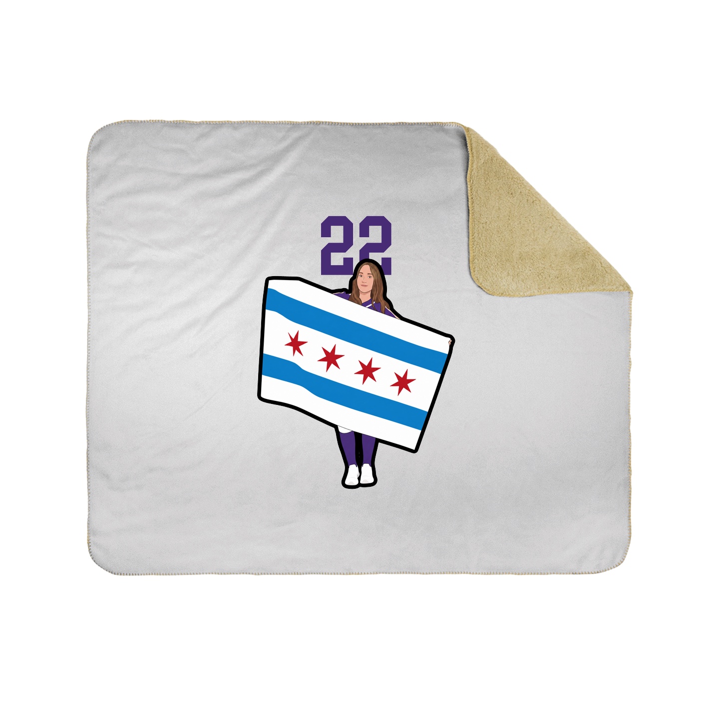 Throw Blanket — Number Top in White