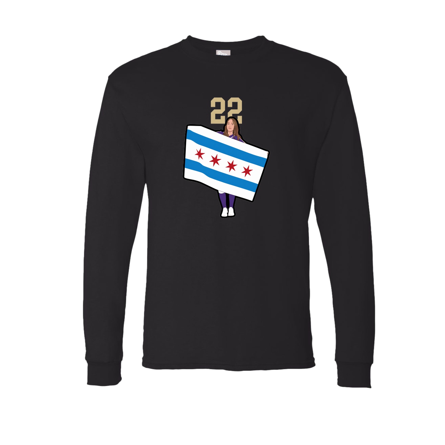 Long Sleeve Tee — Number Top in Black