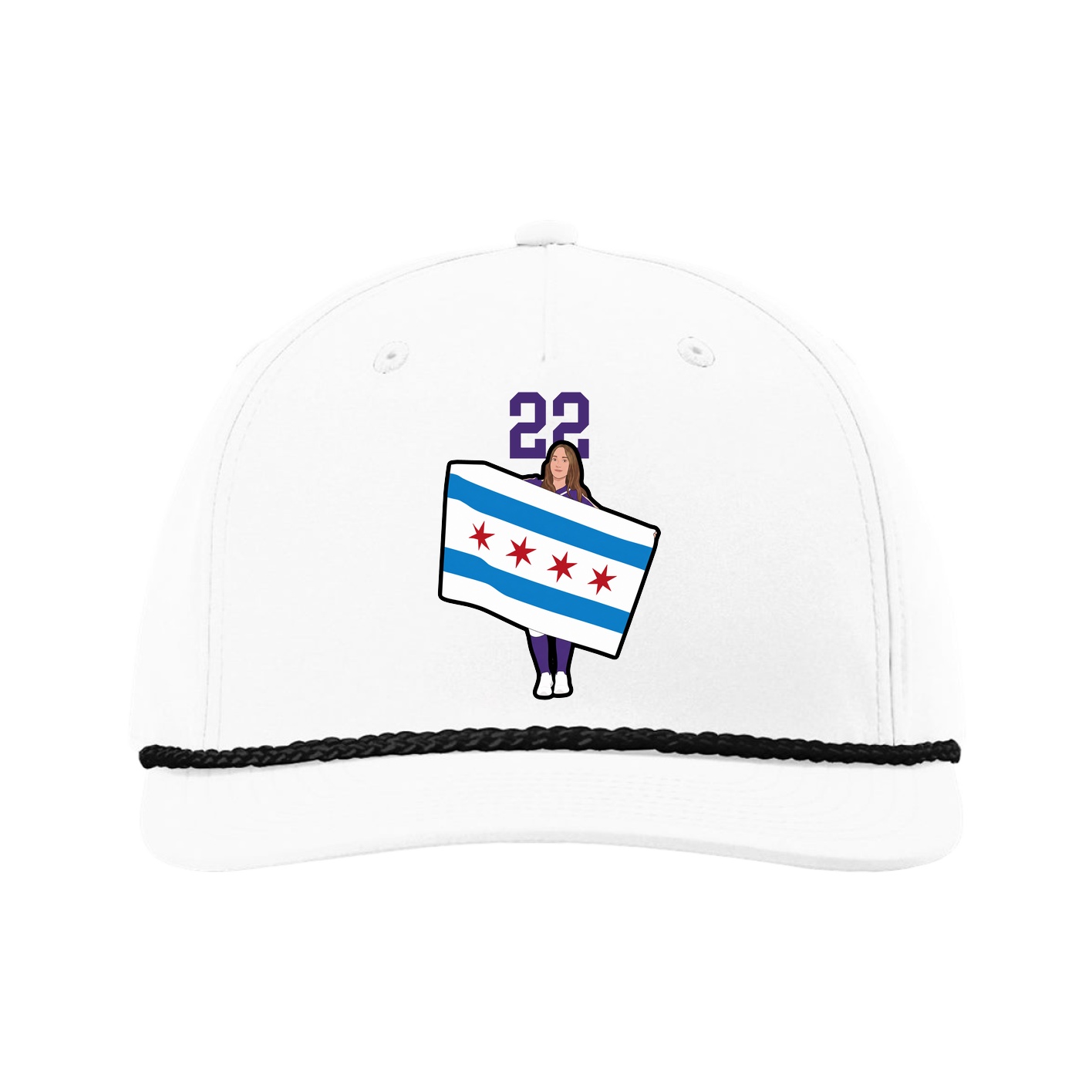 Five-Panel Classic Rope Cap — Number Top in White