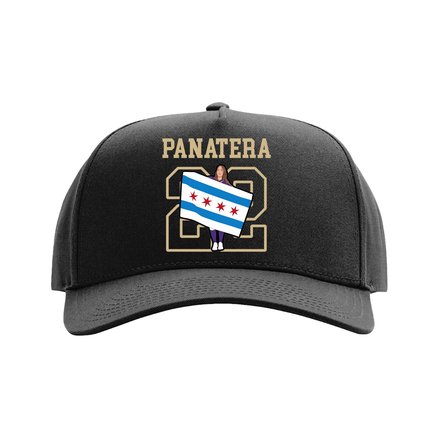 Full Fabric Five-Panel Champ Cap — Shirsey in Black
