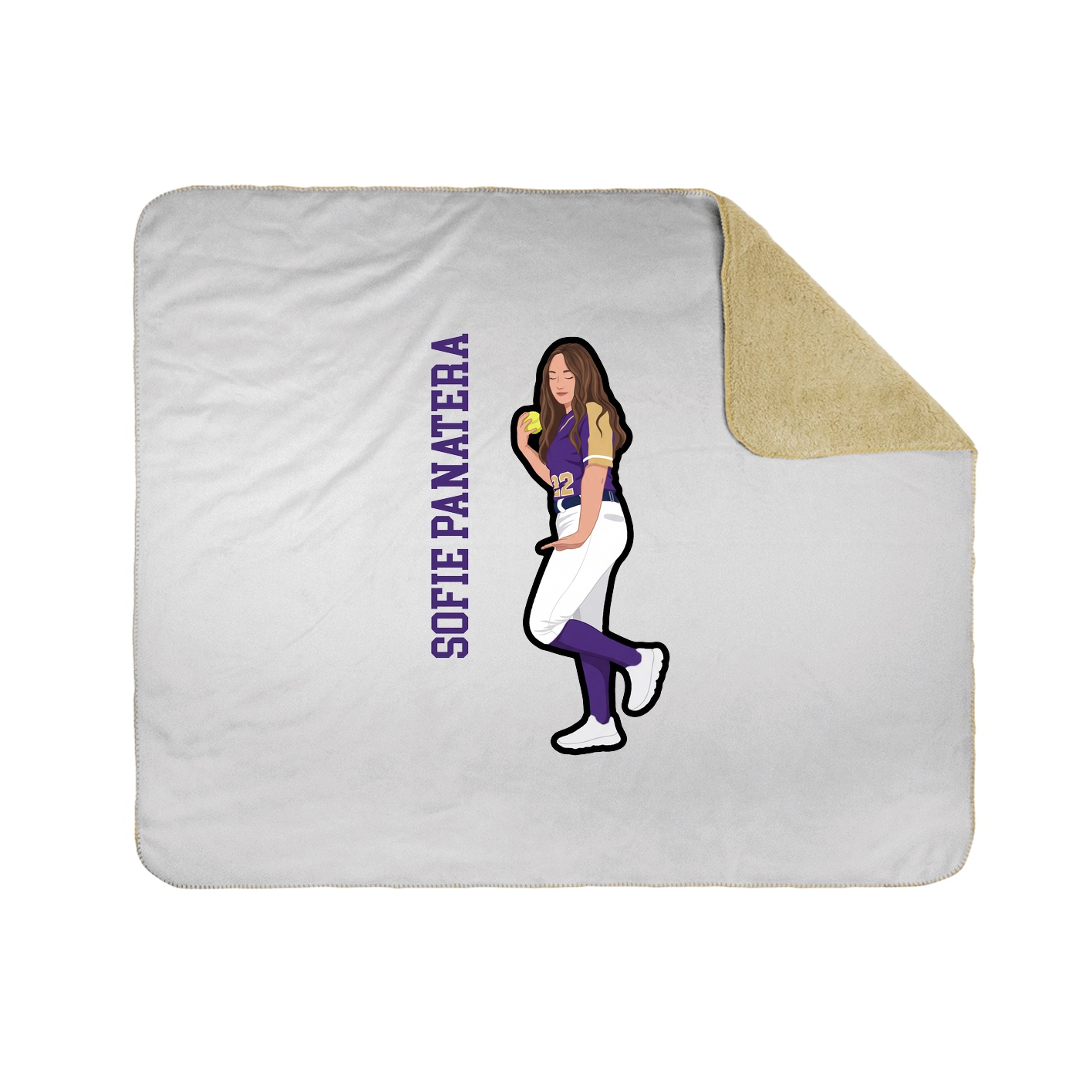 Throw Blanket — Name Vertical in White