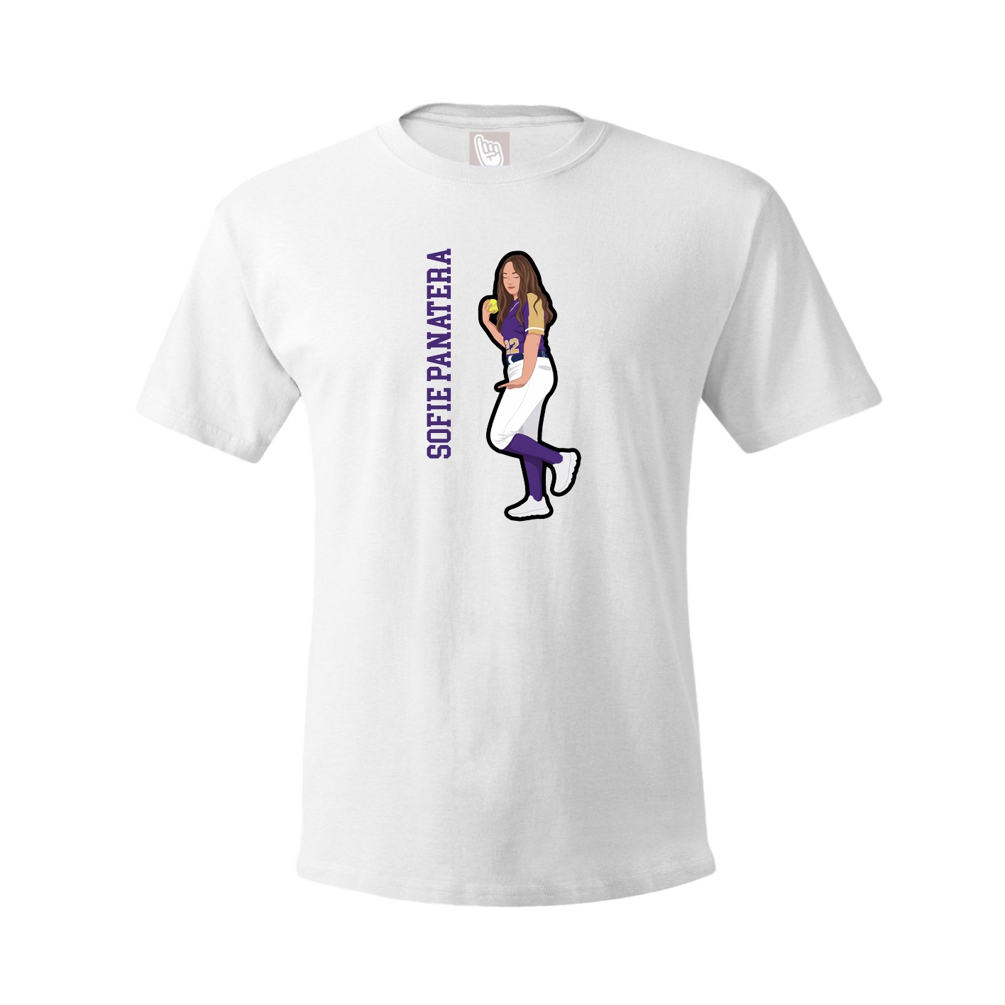 Tee — Name Vertical in White