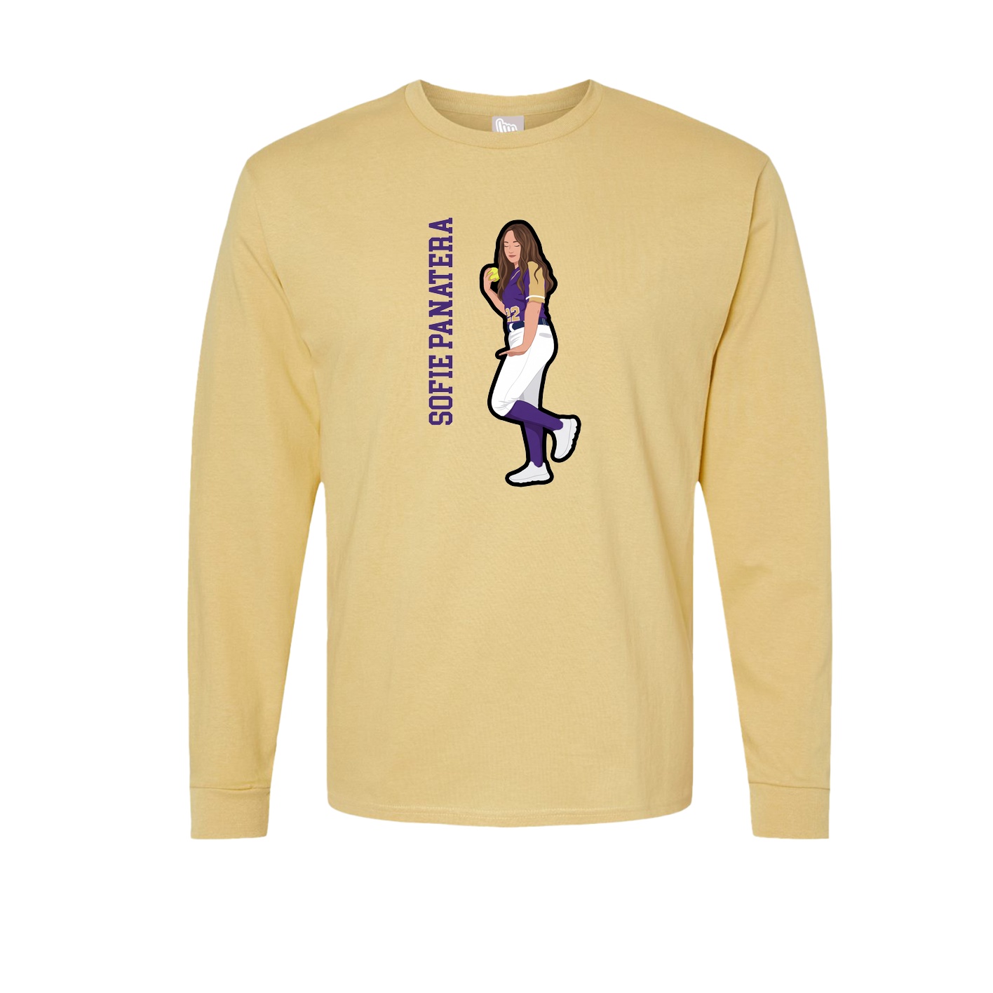 Long Sleeve Tee — Name Vertical in Vegas Gold