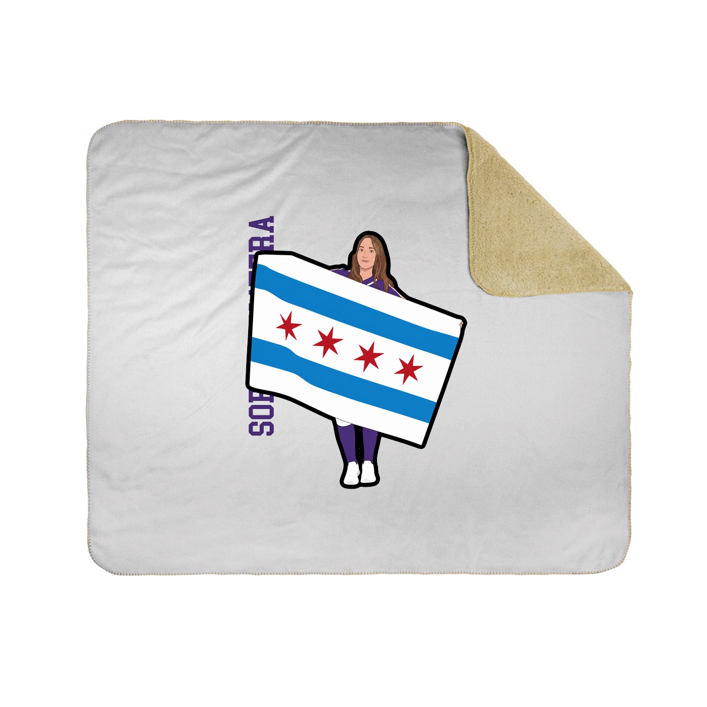 Throw Blanket — Name Vertical in White